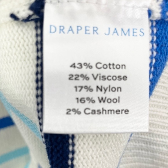 New Draper James Blue Multi Stripe Crew Neck Sweater Wool Blend New NWOT - Picture 8 of 10